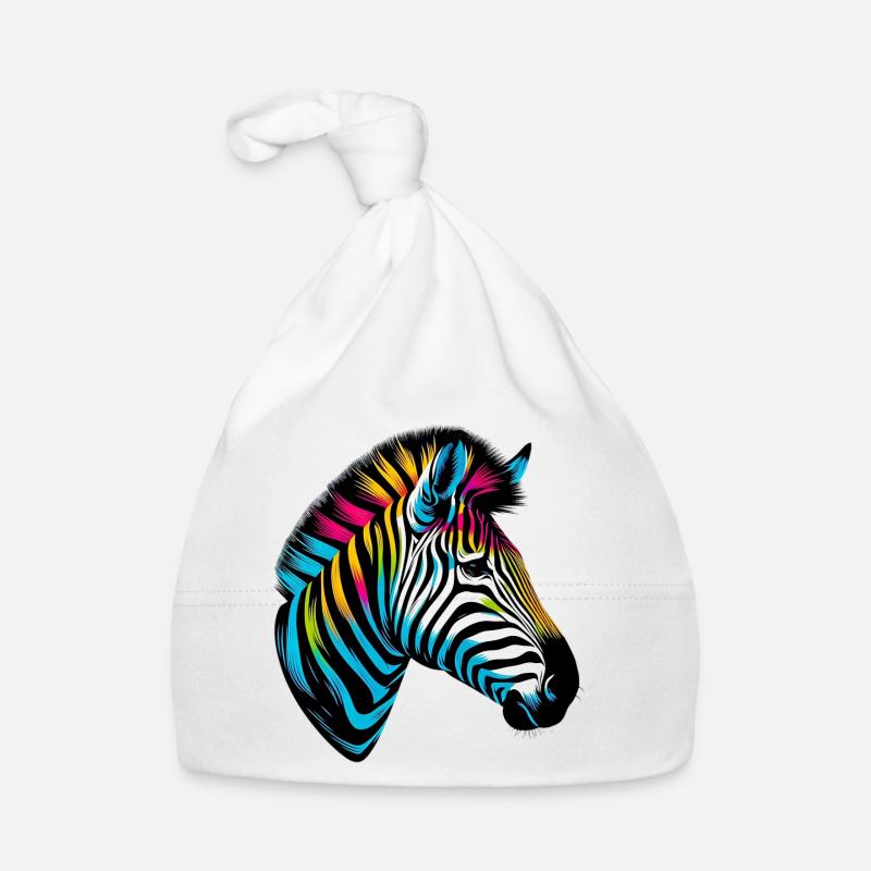 Zebra - Baby Bio-Mütze - Weiß