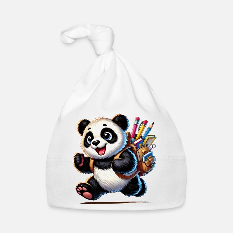 Schulstart mit Panda:Panda für Schulanfänger Baby Bio-Mütze
