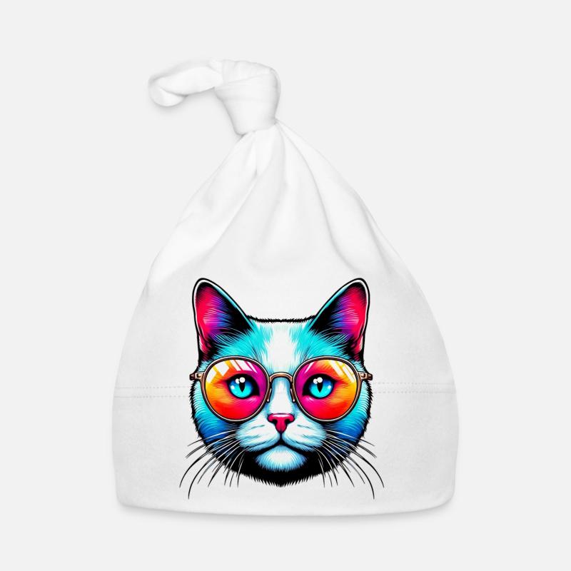 Kater mit Sonnenbrille Baby Bio-Mütze