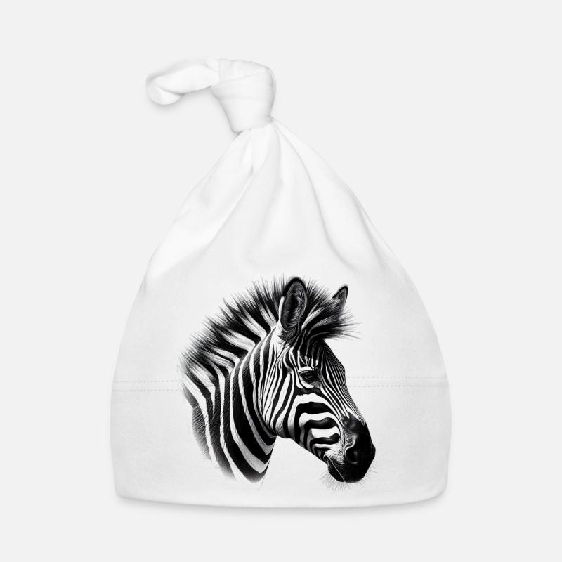Zebra - Baby Bio-Mütze - Weiß