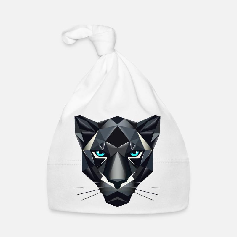 Geometrischer schwarzer Panther–Kraft und Eleganz Baby Bio-Mütze
