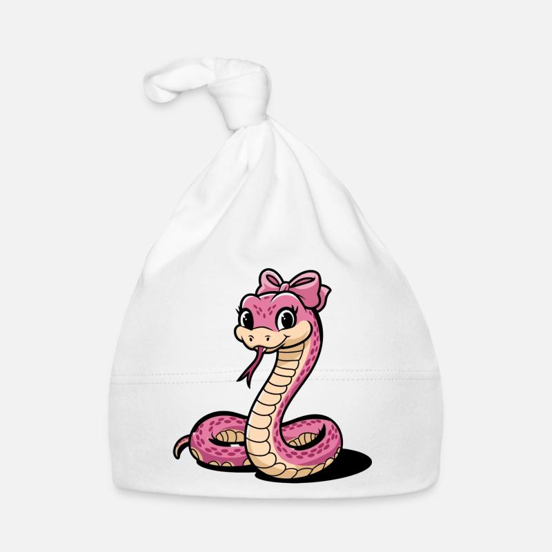 Arc rose serpent dessin animé Bonnet bio Bébé