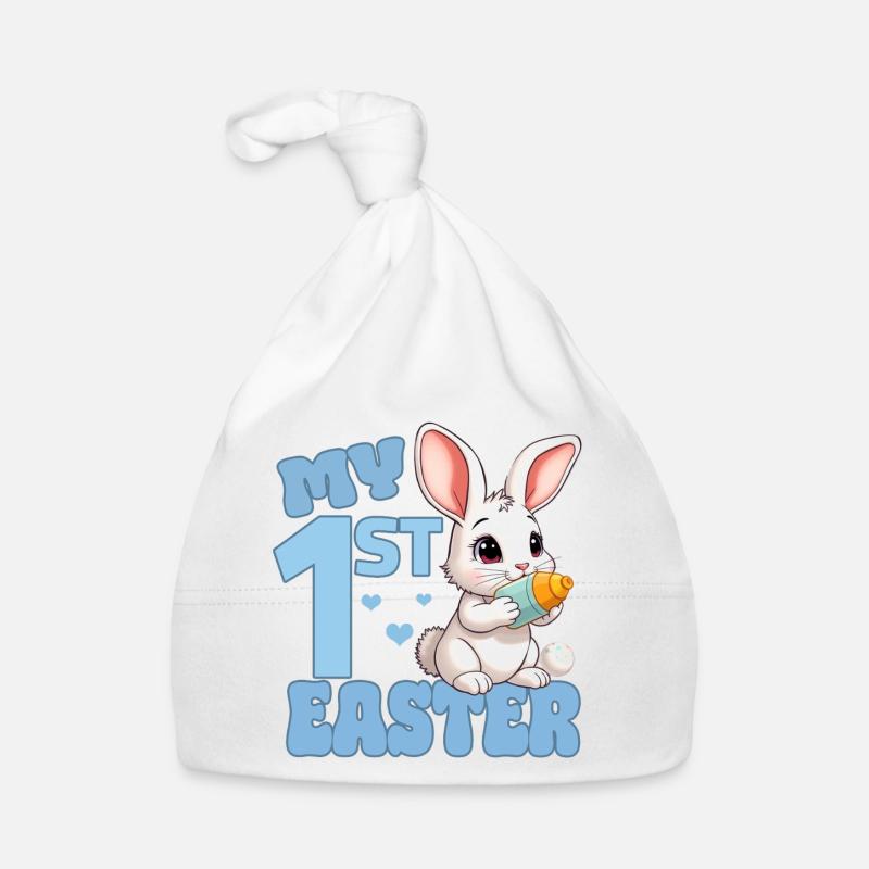 Easter Easter Bunny with Feeding Bottle - First Easter Organic Baby Cap