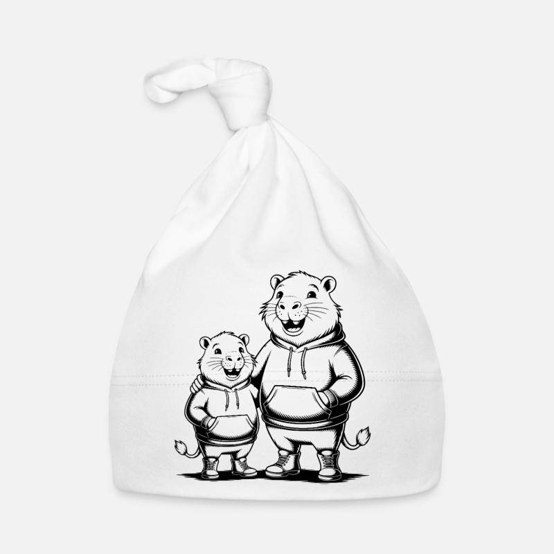 Capybara Couple Capybara - Two Cool Capybaras Organic Baby Cap