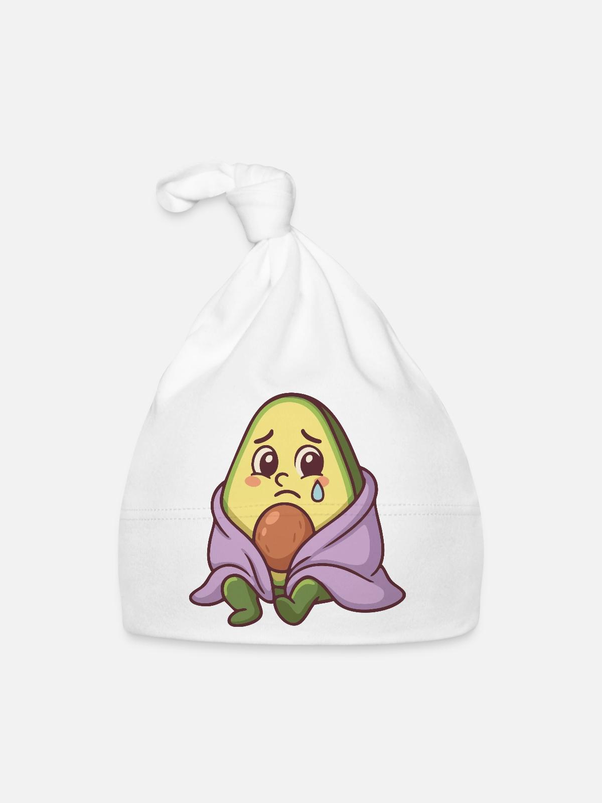 Avocat triste - Bonnet bio Bébé - blanc - Devant