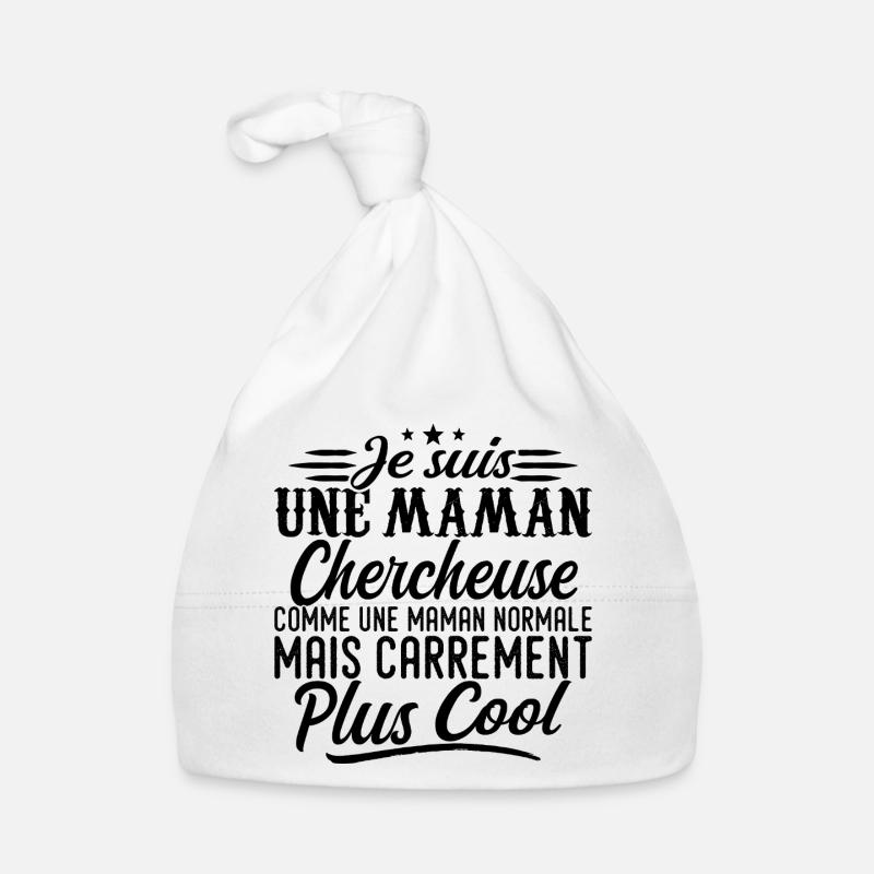 Maman Chercheuse: normale, mais en plus badass - Bonnet bio Bébé - blanc