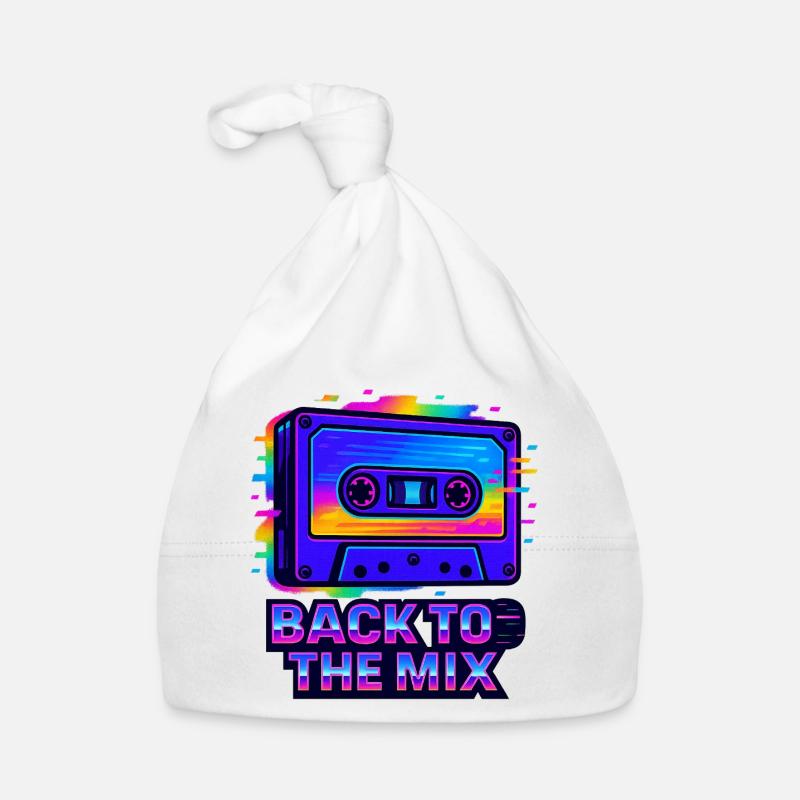 Neon Retro Kassetten Design Baby Bio-Mütze