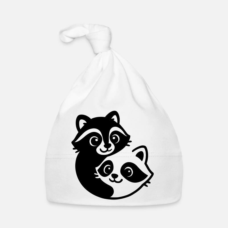 Ying Yang Dachs Pärchen - Baby Bio-Mütze - Weiß