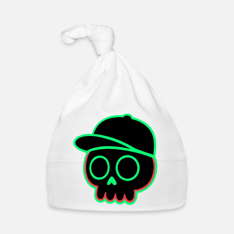 Neon Skull Cap Organic Baby Cap