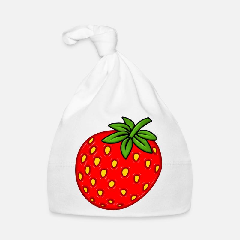 Fraise - Bonnet bio Bébé - blanc