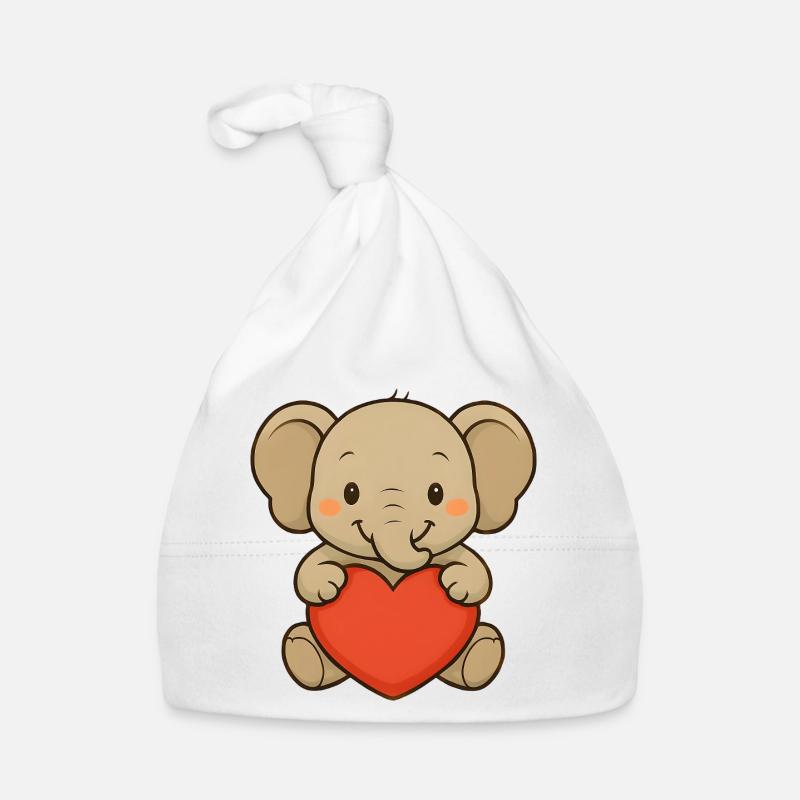 Elefant mit Herz Baby Bio-Mütze