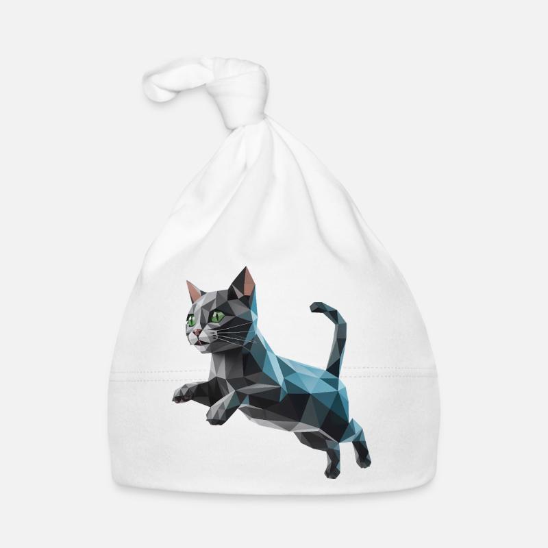 Kätzchen - Cooles Low-Poly-Logo Baby Bio-Mütze