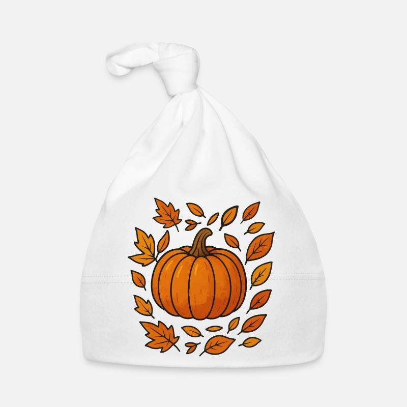 Autumnal pumpkin wreath Organic Baby Cap