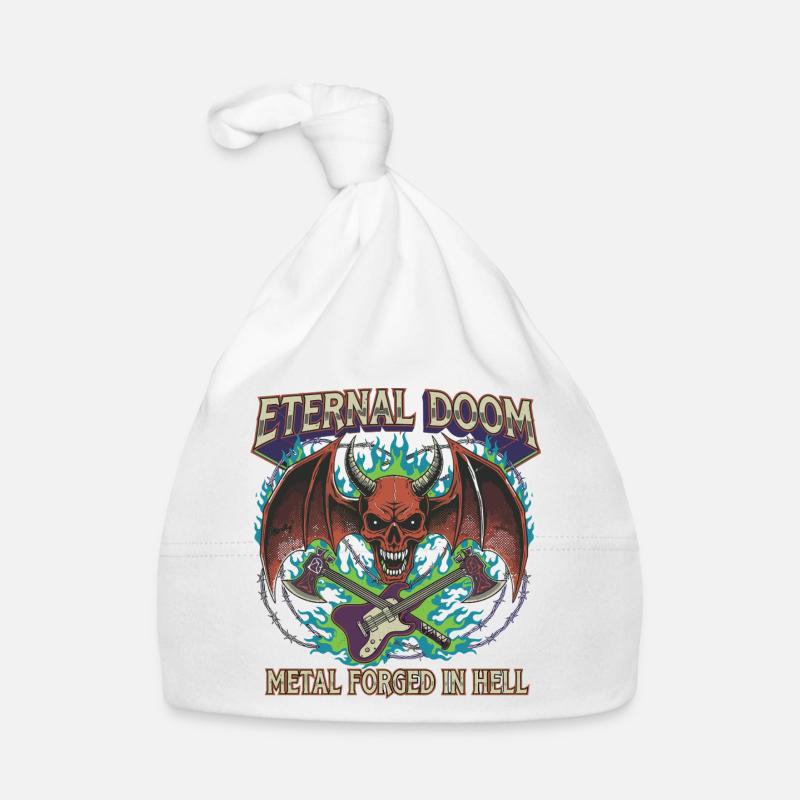 Eternal Doom Hell Metal Artwork Organic Baby Cap