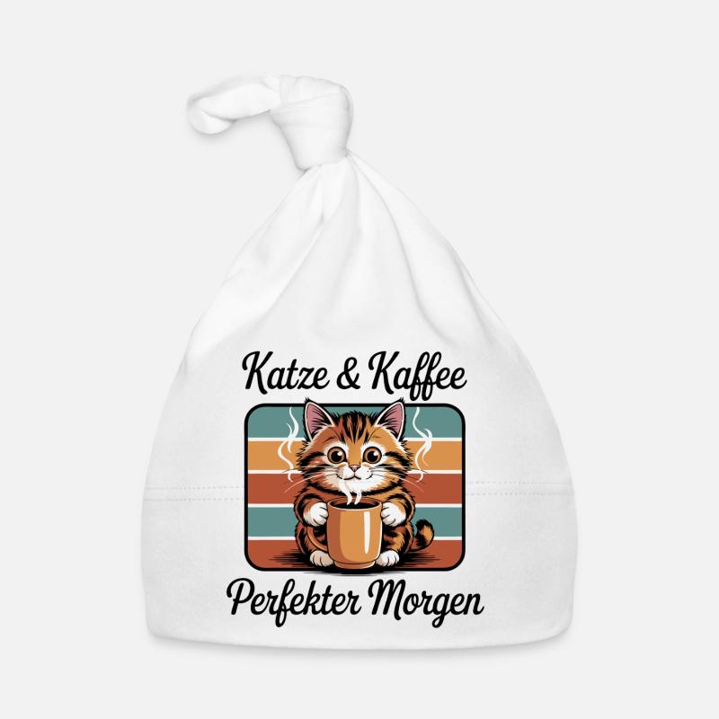 Cat Coffee Pause café rétro Bonnet bio Bébé