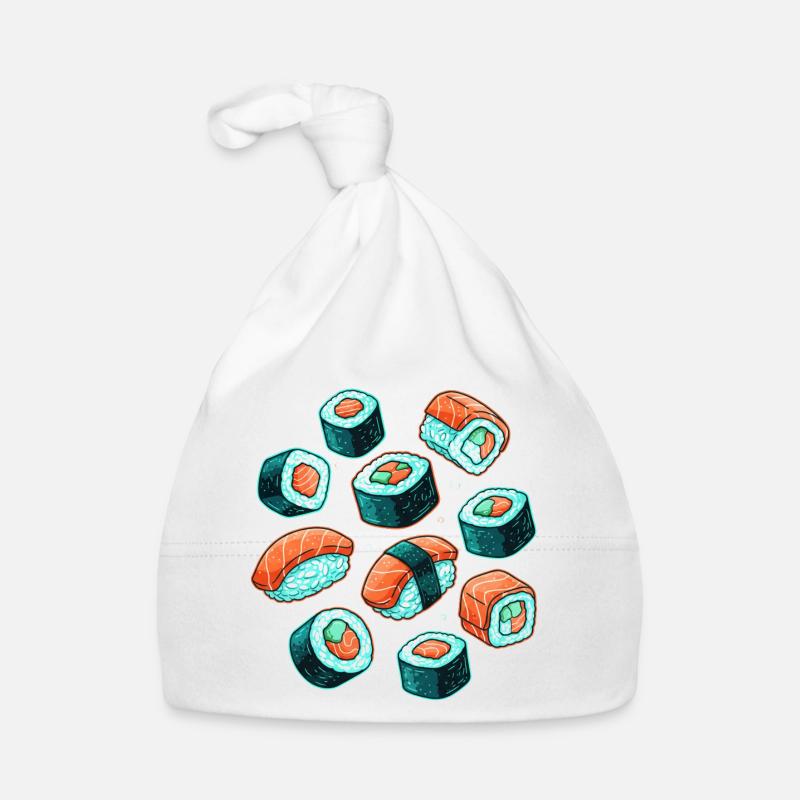Sushi Pattern Cartoon Set Organic Baby Cap