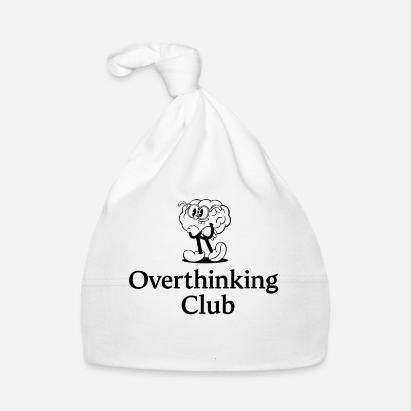 Overthinking Club Retro Comic Design Organic Baby Cap
