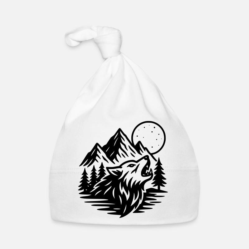 Full Moon Wolf Organic Baby Cap