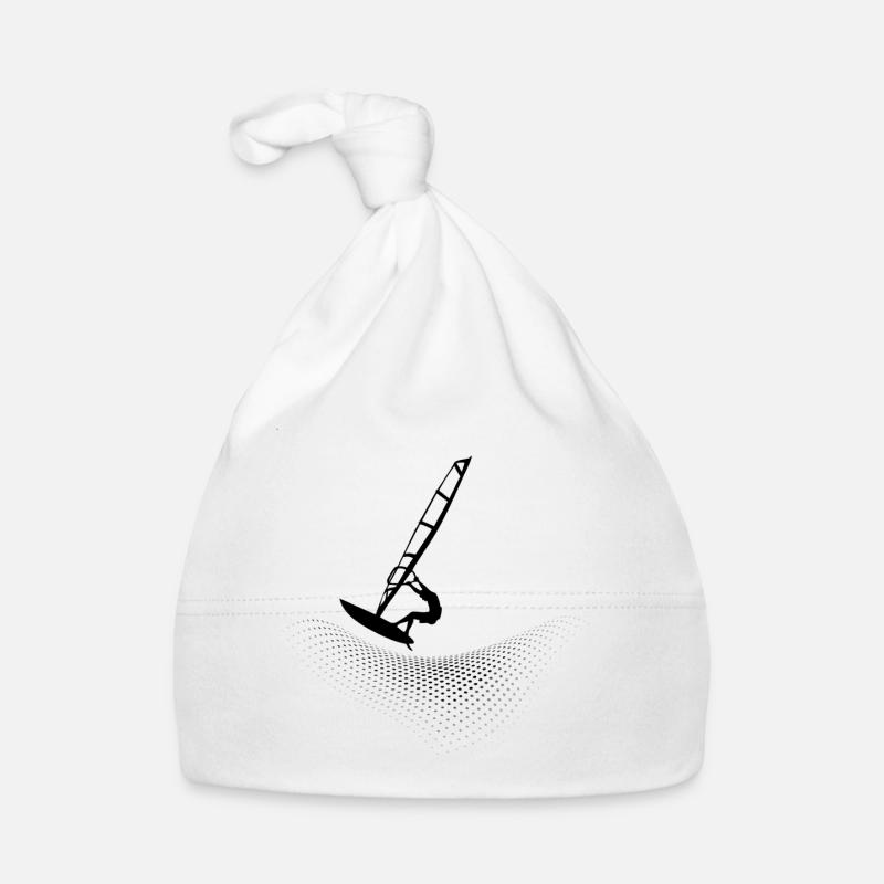 Windsurfers on points wave - Organic Baby Cap - white