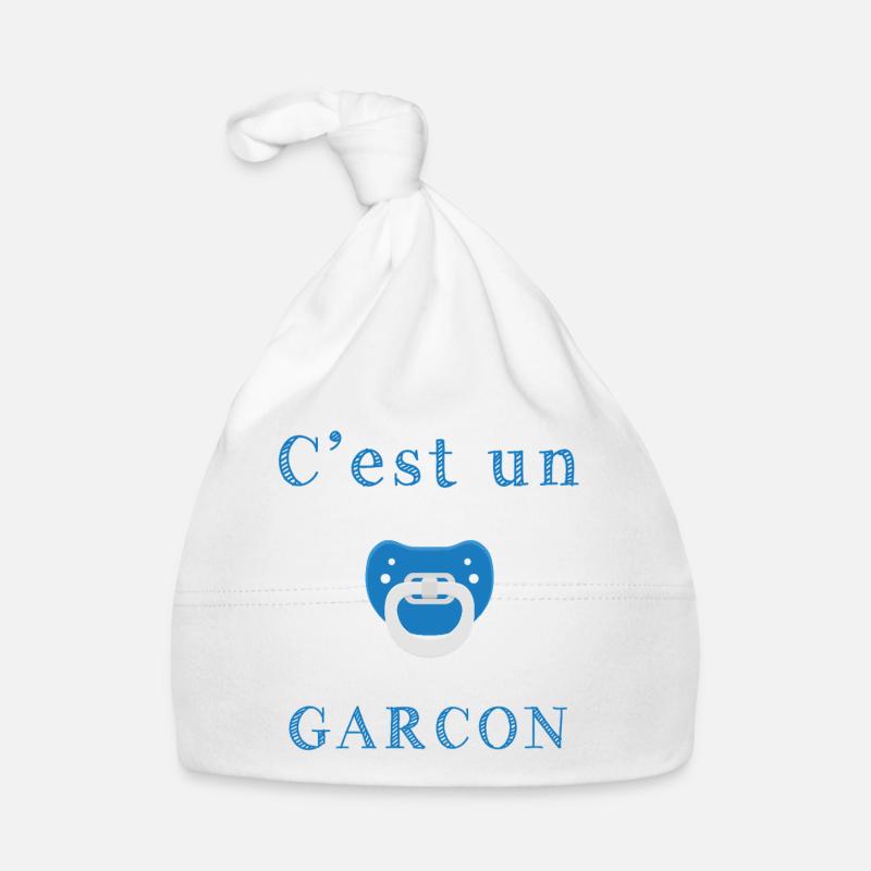 Naissance C'est un garcon - Bonnet bio Bébé - blanc