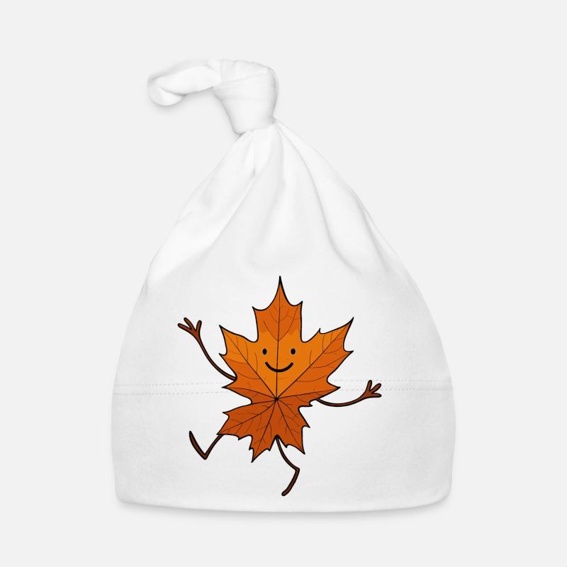 Comic Leaf Leaf Dancing Woodland Fall Maple Organic Baby Cap