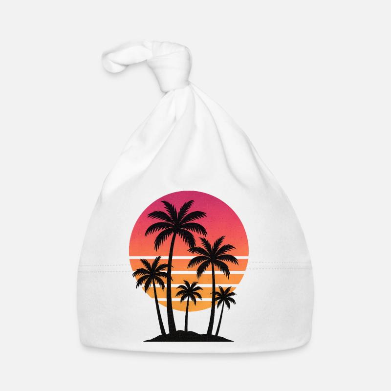 Coucher de soleil palmier Bonnet bio Bébé