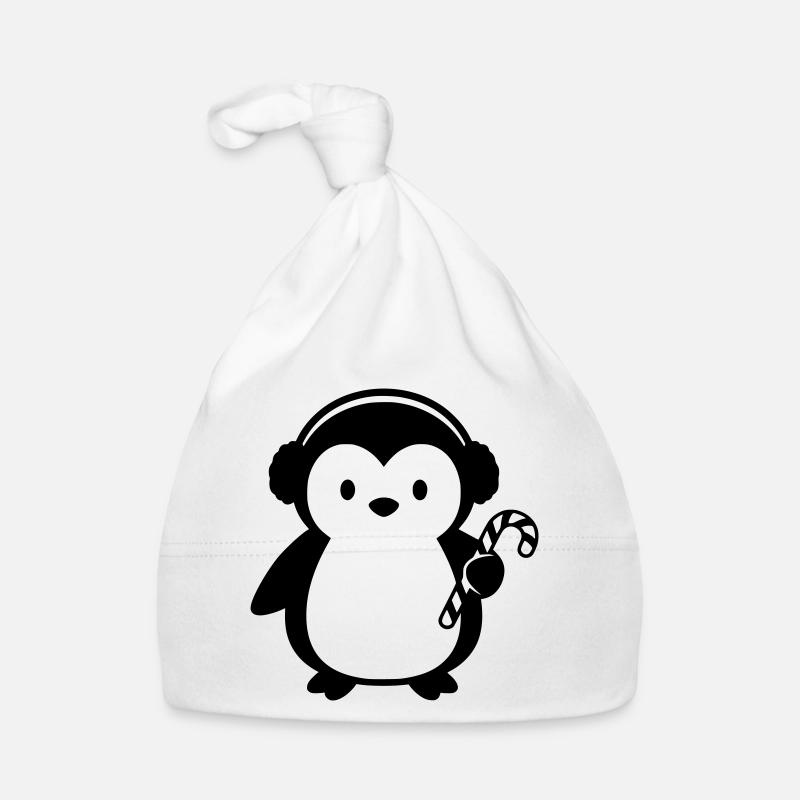 Pingouin mignon avec canne à sucre | Noël Bonnet bio Bébé
