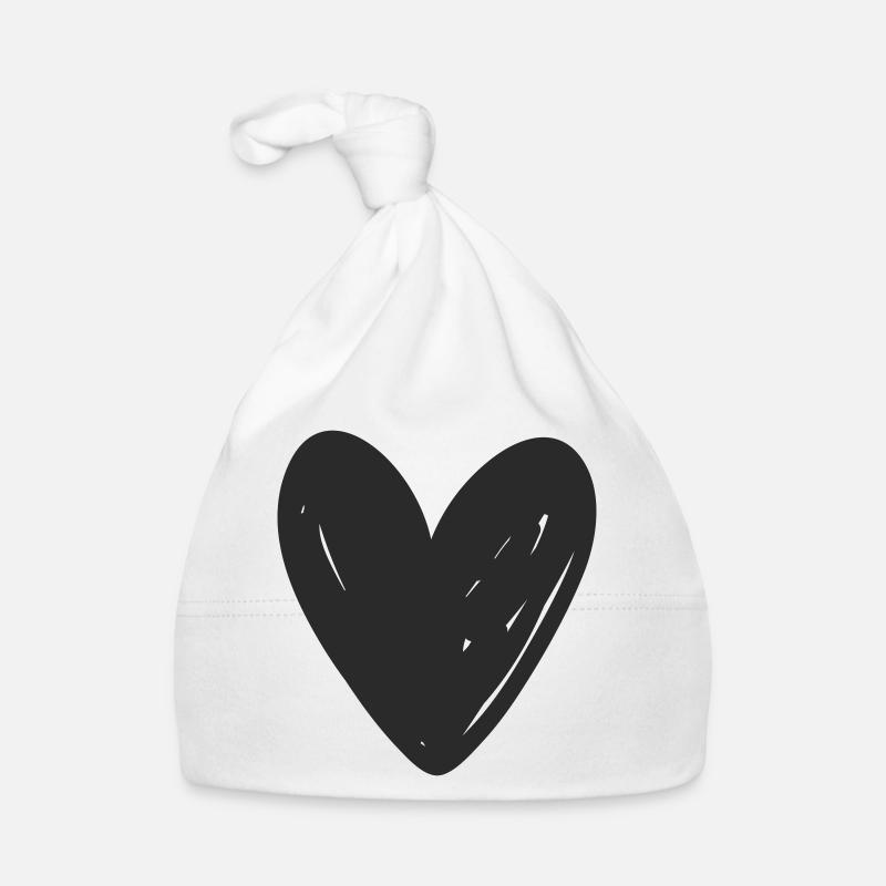Hand Drawn Heart Sketch Design Organic Baby Cap