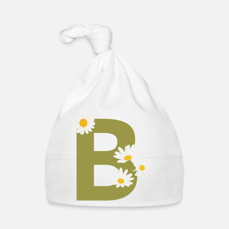 Buchstabe b grüne Gänseblümchen Baby Bio-Mütze
