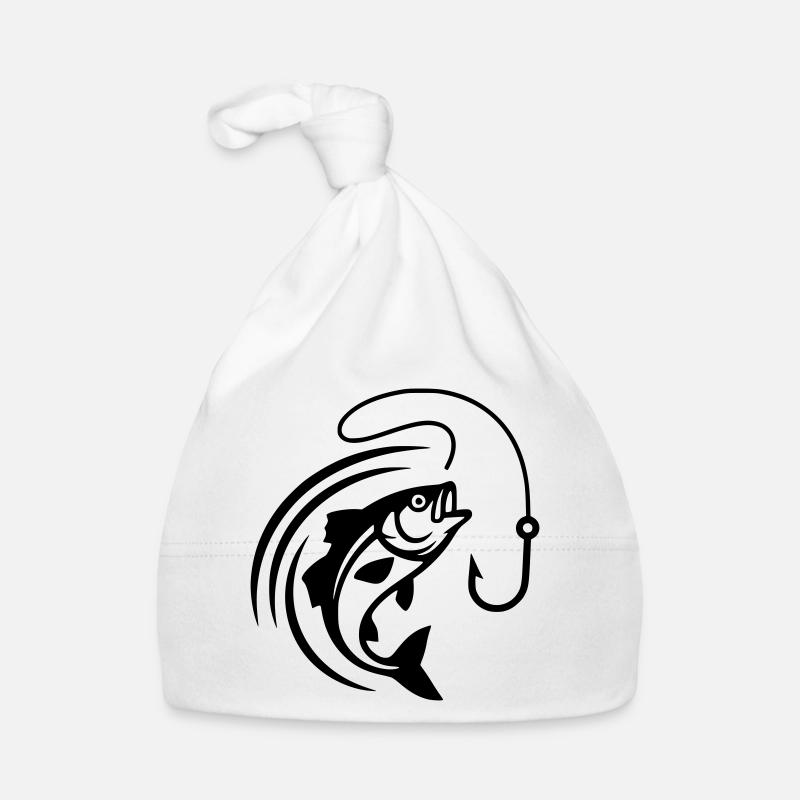 Jumping Fish Hook Fishing Vector Organic Baby Cap