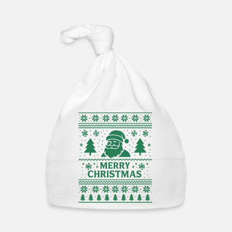Grüner Santa Weihnachtspattern Baby Bio-Mütze