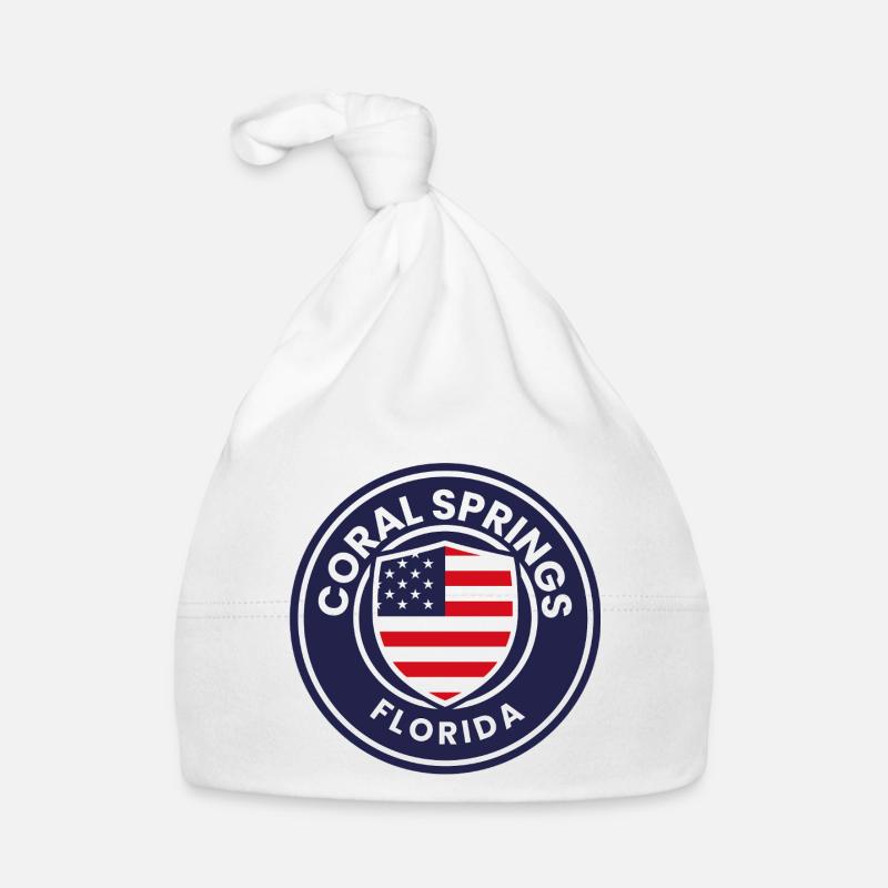 Bouclier du drapeau de Floride de Coral Springs Bonnet bio Bébé