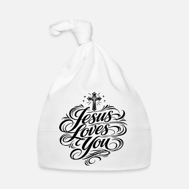 Proverbe de Jésus t’aime Bonnet bio Bébé