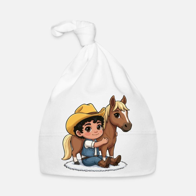 Petit cow-boy et ami cheval Bonnet bio Bébé