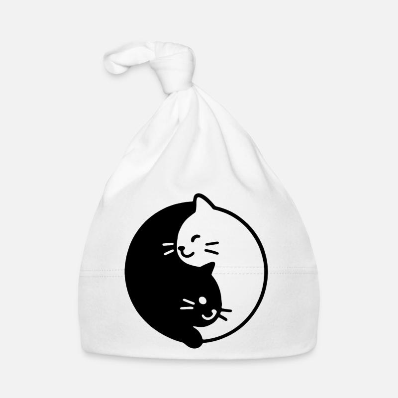 Yin and Yang cats duo Organic Baby Cap