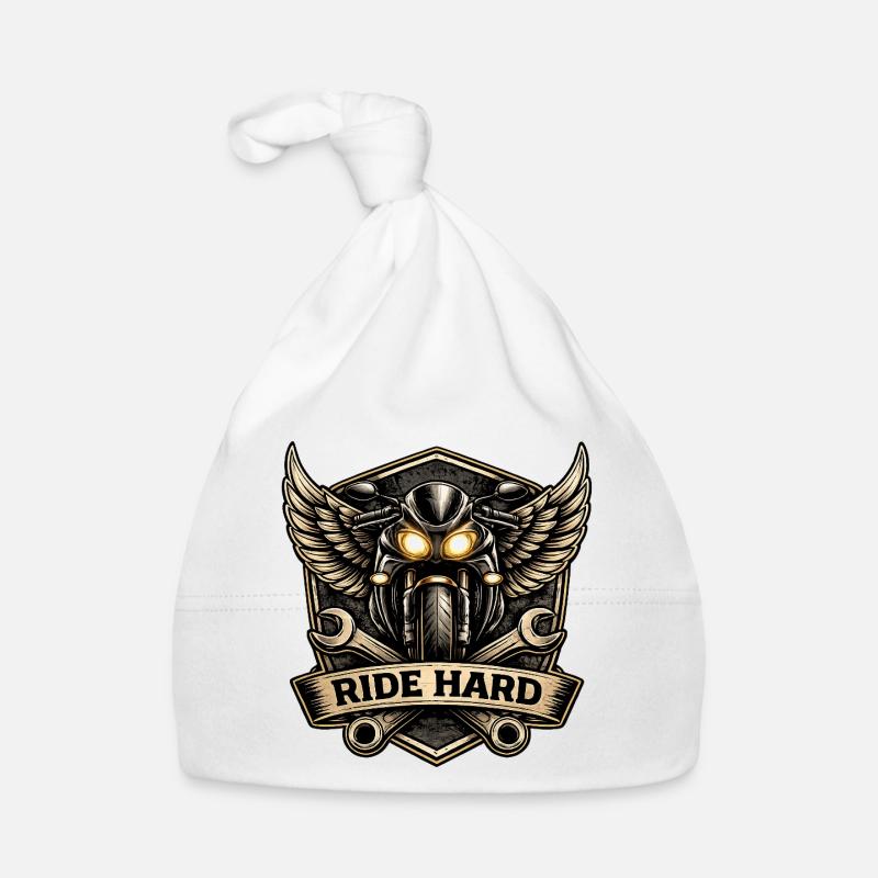 RIDE HARD Motorrad Logo mit Flügeln Baby Bio-Mütze