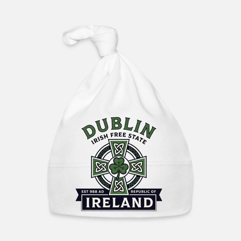 Dublin Ireland Celtic Cross Shamrock  Organic Baby Cap