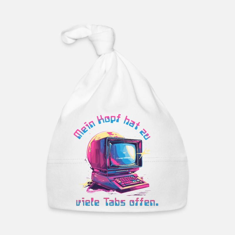 Vintage Computer Neon Tabs Offen Baby Bio-Mütze