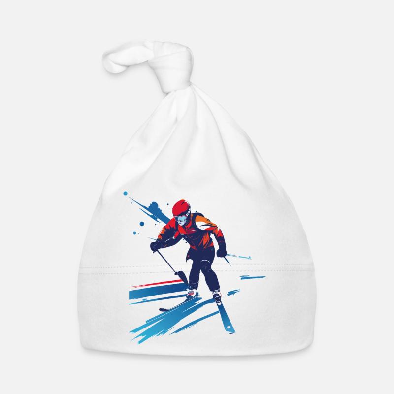 Biathlète dans le tourbillon de couleurs Bonnet bio Bébé
