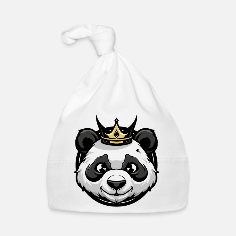 Panda Head Crown Organic Baby Cap