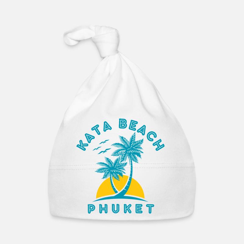 Kata Beach Phuket Palm Sunset Organic Baby Cap