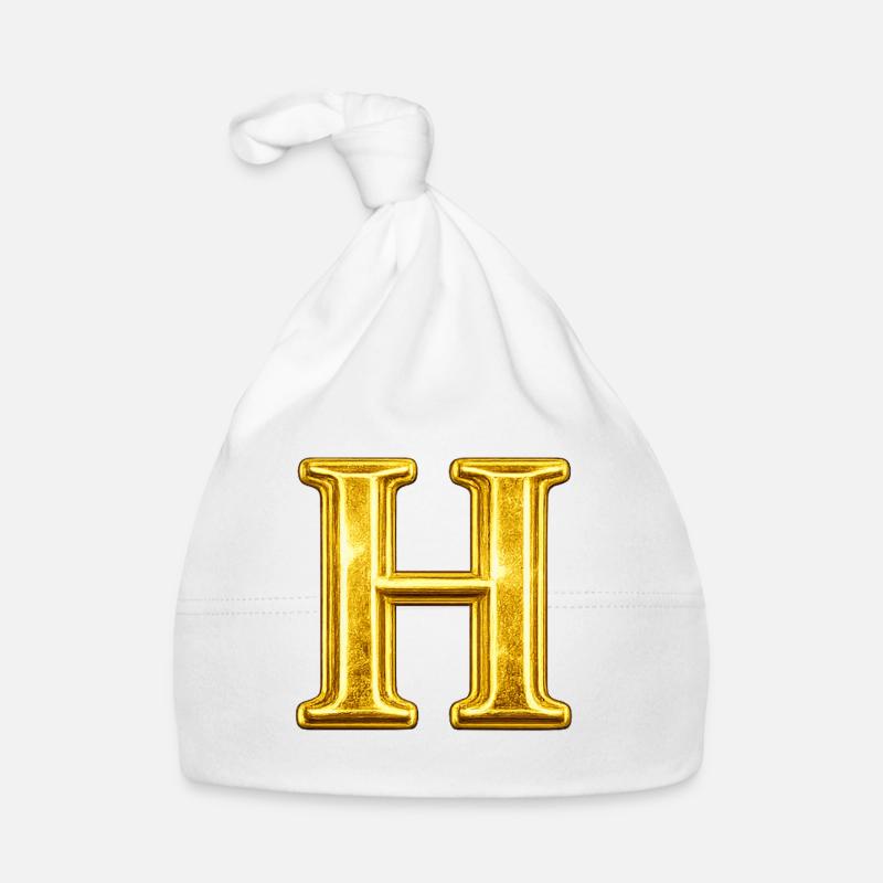 Golden H Monogram Organic Baby Cap