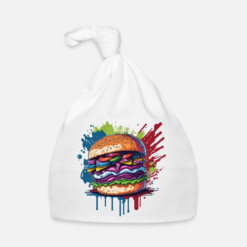 Burger - Hamburger - Fastfood Baby Bio-Mütze
