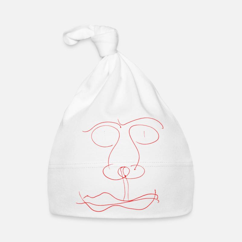 Red line face Organic Baby Cap