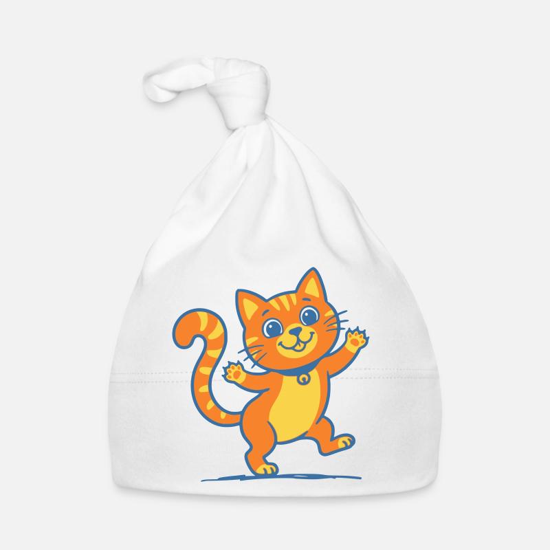 Smiling Orange Cat Organic Baby Cap