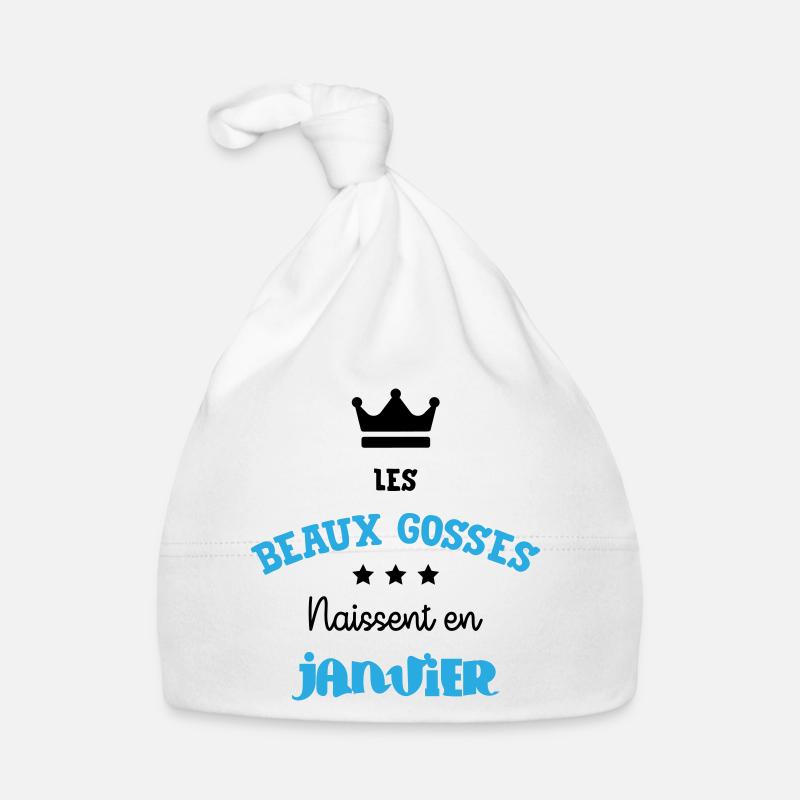 Cadeau naissance bébé garçon Janvier Beaux Gosses Bonnet bio Bébé