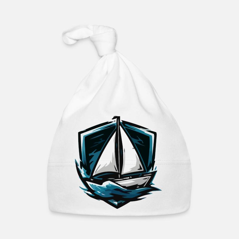 Sailboat Storm Graphic Organic Baby Cap