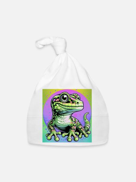 Gecko - Baby Bio-Mütze - Weiß - Vorne