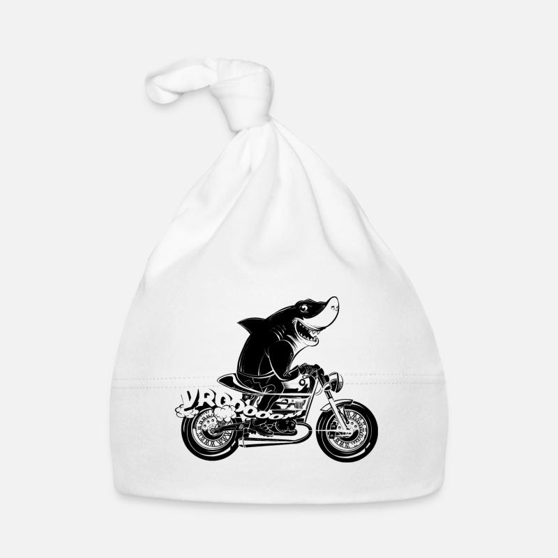 Motorcycle Shark Organic Baby Cap