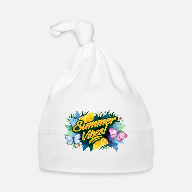 Papillons Fleurs Vacances d’été Bonnet bio Bébé